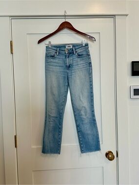 PAIGE Cindy Cropped Light Blue Cropped Straight Jeans - Women's